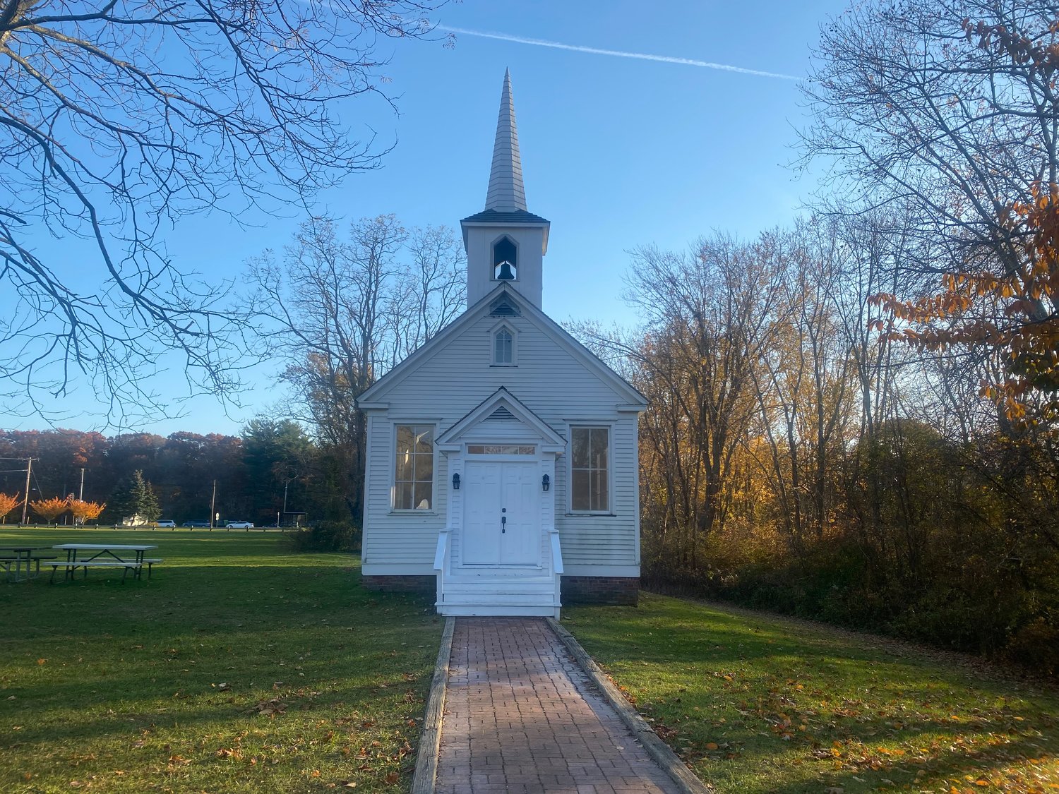 The scale-model of the Dutch Reformed Church in Sayville can be rented for weddings or photoshoots.